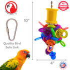 Bonka Bird Toys 1072 Paci Ball Spin Durable Colorful Tug Pull Parrot Cage Toy