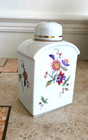 Italy Richard Ginori Oriente Floral Tea Caddy   Lid Canister Jar - Never Used