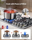 Gas Stove Top With 4 Burner Built-in Gas Cooktop 24 Inch Stainless Steel Ng lpg