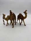 Set Of 6 Vintage Hand Carved Wooden Camel  Bethlehem