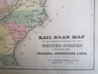 Antique Vintage Ephemera Early Hand Colored Us Railroad Lines Map