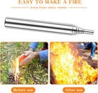 2x Outdoor Pocket Bellow Stainless Steel Telescopic Blow Fire Tube Blowpipe Tool