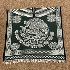 Poncho-serape- Gab  n Escudo Nacional Y Guerrero Azteca  Color Verde  34 99