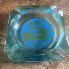 Vintage 1960 s Golden Gate Casino Las Vegas Ashtray Blue Glass - Great Condition