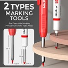 Nicpro 3 Pack Cp1000 Carpenter Pencils With Sharpener  Deep Hole Long Nib Marker