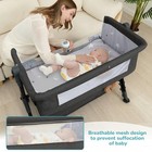 3-in-1 Baby Bassinet Bedside Sleeper Portable Crib With Storage   Mosquito Net