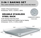 Half Sheet Pans With Rack Set  18 Inch Commercial Quality 18 Inch  Silver 