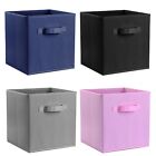 4 Pcs New Home Storage Bins Organizer Fabric Cube Boxes Basket Drawer Container