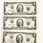 5x 1995  2 Dollar Bill Bank Note Consecutive Sequential Currency Crisp