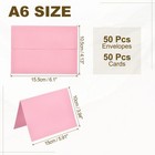 50pack Pink 4x6 Envelopes  A6 Envelopes With Folded Cards