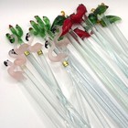 Hand-blown Glass Cocktail Swizzle Sticks 18pc Lot Set Tropical Southwest Vintage