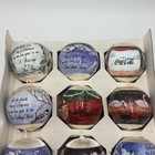 Vtg Coca Cola 12 Days Of Christmas Satin Ornament Set Boxed Pictoral 80s Rare