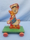 Vintage 1940   s Fisher Price Donald Duck Drum Major Pull Toy  400 