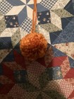 Pom Poms For Crafts Or Hats Lot Of 5 Purple  Burnt Orange  Red  And Yellow