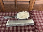 Vintage Ornate Hair Brush   Comb Set Silver Plated Vanity Set