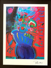 Peter Max   Beautiful   Signed  Flowers Print    New Frame 