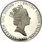 1993 British Virgin Islands 25 Silver Proof Coin Endangered Wildlife - Deer