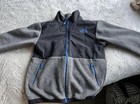 The North Face Boys Fleece Jacket Black Gray Blue Full Zip Size M  10   12 