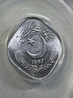 1987 Pakistan 5 Paisa Square Coin Graded Au 55 By Anacs