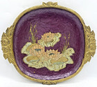 Antique French Art Nouveau Tray Mid-1900 s Enameled Bronze