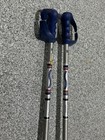Scott Vintage Silver Downhill Ski Poles Blue Pistol Grip Handles 44  112cm Euc