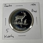 1979 Zambia 5 Kwacha Silver Proof Kafue Lechwe 3 407 Minted