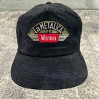 Vintage Winston Cigarettes Hat Cap Mens Snapback Black Felt La Metalica Logo 90s