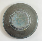 Vintage German Musical Powder Box Wind-up Round Metal Patina Vanity