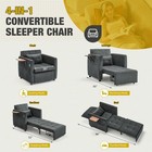 Convertible Sleeper Chair 4 In 1 Pull Out Sofa Bed For Adults With Wing Table
