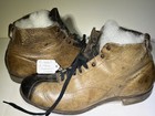 Antique 1880 s Football Shoes Stacked Cleats   Nails Along Sole Two Tone Color