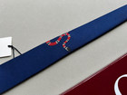 Gucci Mens Tie 2 75     7cm  Cobra King Embroidery Blue Nwt