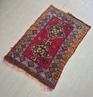 Antique Small Rug  Hand Woven Rug Pillow  Handmade  Wool  Eastern Anatolian
