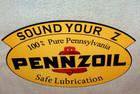 Vintage  pennzoil Sound Your Z   Safe Lubrication  12  Metal Gasoline   Oil Sign