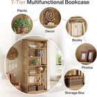 6-tier Bookshelf  75-inch Tall Large Bookcase Wood Freestanding Display Shelves