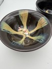 Set Of 3 Chinese Gongfu Tea Cups Jianzhan Style Koi Fish Gold Leaf Peacock 3 5 