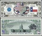 Texas State Million Dollar W Map  Seal  Flag  Capitol - Lot Of 10 Bills 