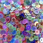 Sequins Gold Wash Mixed Sunburst starburst wheels 6mm Loose  200 Pieces  073 