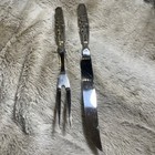 Vintage Hardanger Konge Tinn Pewter Norway Norwegian Carving Set
