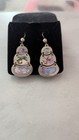 Vintage Mexico 925 Silver Abalone Inlaid Hinged Earrings