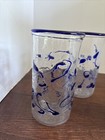 Charles Miner-tesuque Glass Works 6 Art Glass Tumblers Blue 6 - Signed Tgw    96