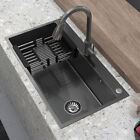 Black Kitchen Sink Stainless Steel Drop In Sinks Top Mount 28 30 32  Single Bowl