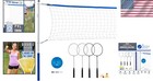 Portable 20 Ft Volleyball   Badminton Set With Adjustable Poles For All Ages