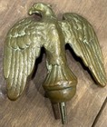 Vintage Solid Brass American Bald Eagle Flagpole Flag Pole Finial Topper 3   