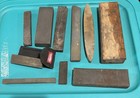 Mixed Lot Of 10 Used Sharpening Stones  Hones Assorted Sizes And Textures