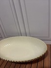 12    Vintage Lenox Ivory Fluted Oval Centerpiece Bowl W  24k Gold Trim 