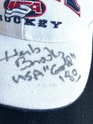 Usa Hockey Cap Signed By Herb Brooks Signature  usa Gold  80  W beckett Coa