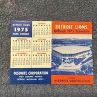 Pocket Schedule Nfl 1975 Detroit Lions Olsonite Corporation