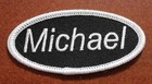 Michael Name Tag Embroidered Iron On Applique Patch - Uniform Badge 155-f