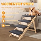 Wooden Pet Stairs Pet Step With 3 4 Steps  2-in-1 Foldable Dog Ramp Ladder Us
