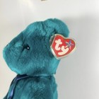 Vintage Ty Beanie Buddy Teddy Teal Green Bear Plush 14  Stuffed Animal 2000 Y2k